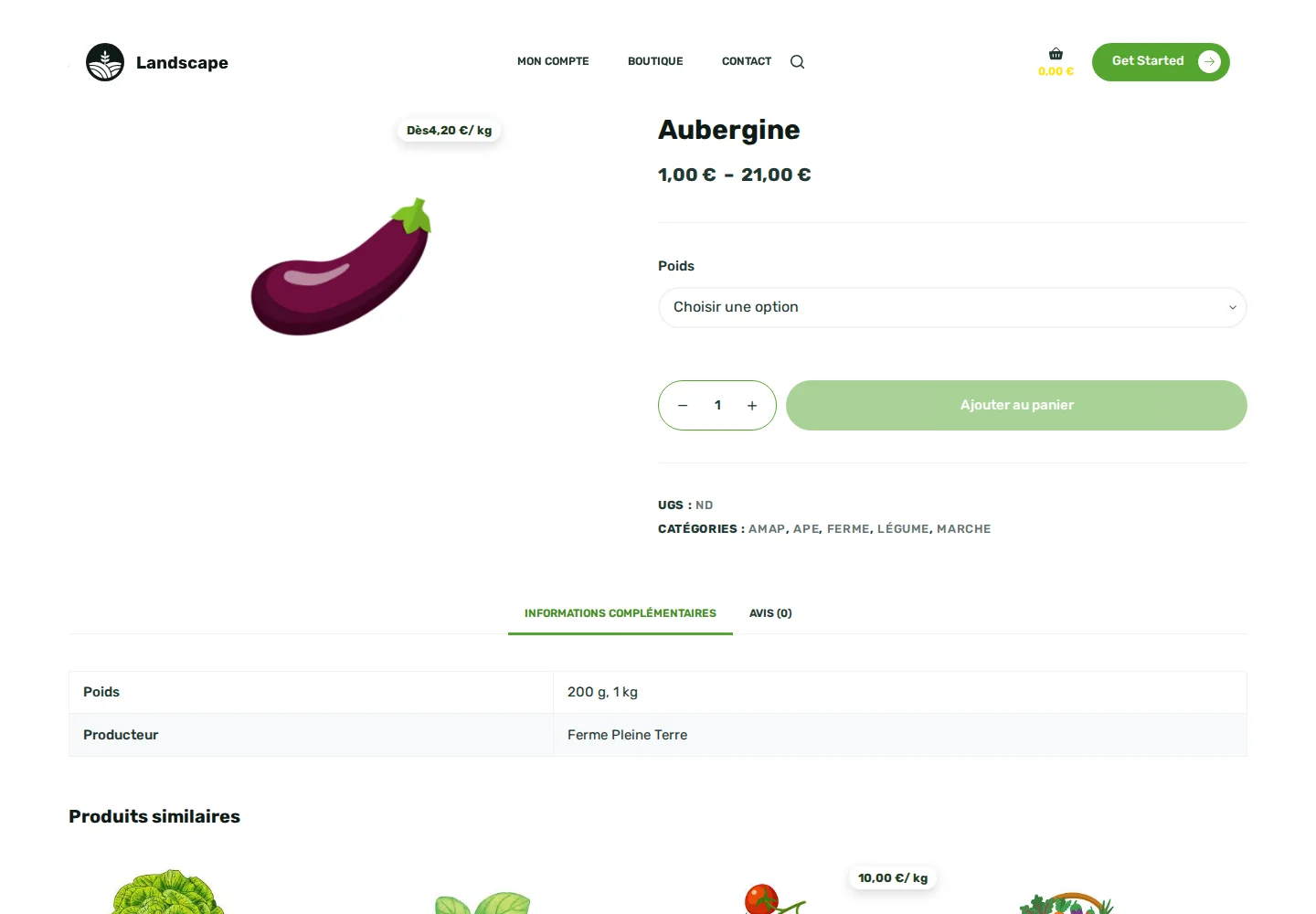Ferme Pleine-terre · fiche Aubergine V1, écran complet 1440 × 1000
